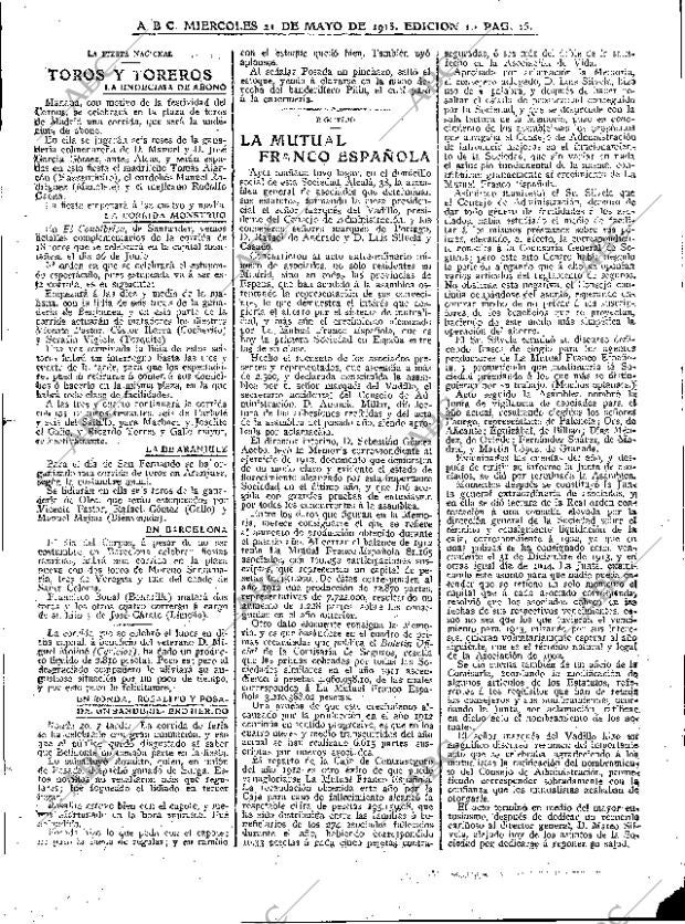 ABC MADRID 21-05-1913 página 15