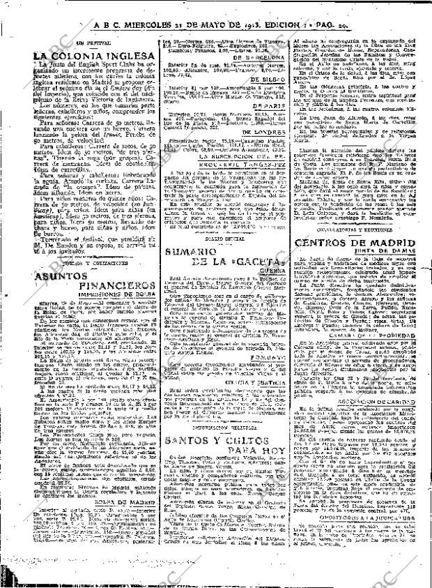 ABC MADRID 21-05-1913 página 20