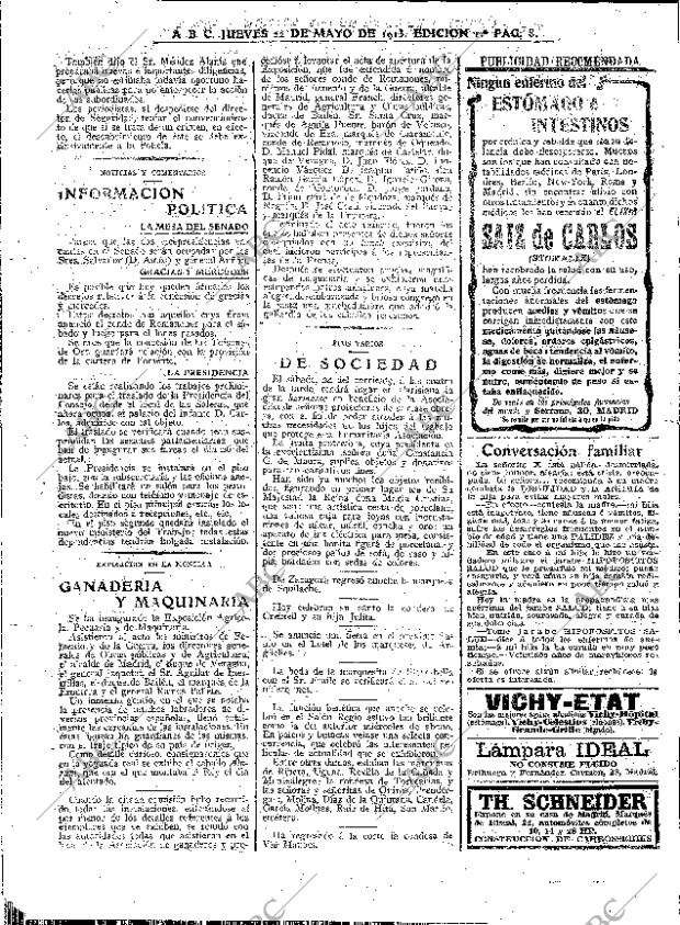 ABC MADRID 22-05-1913 página 8