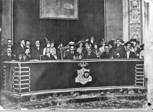 Mesa presidencial en la sesión inaugural del segundo congreso nacional de Bellas...