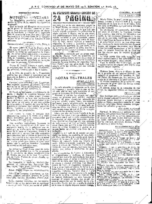 ABC MADRID 25-05-1913 página 13
