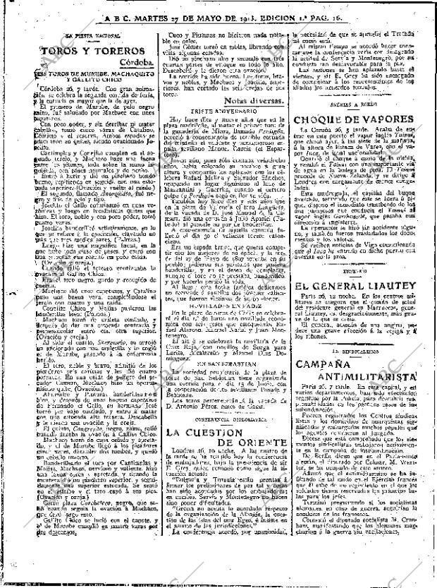 ABC MADRID 27-05-1913 página 16
