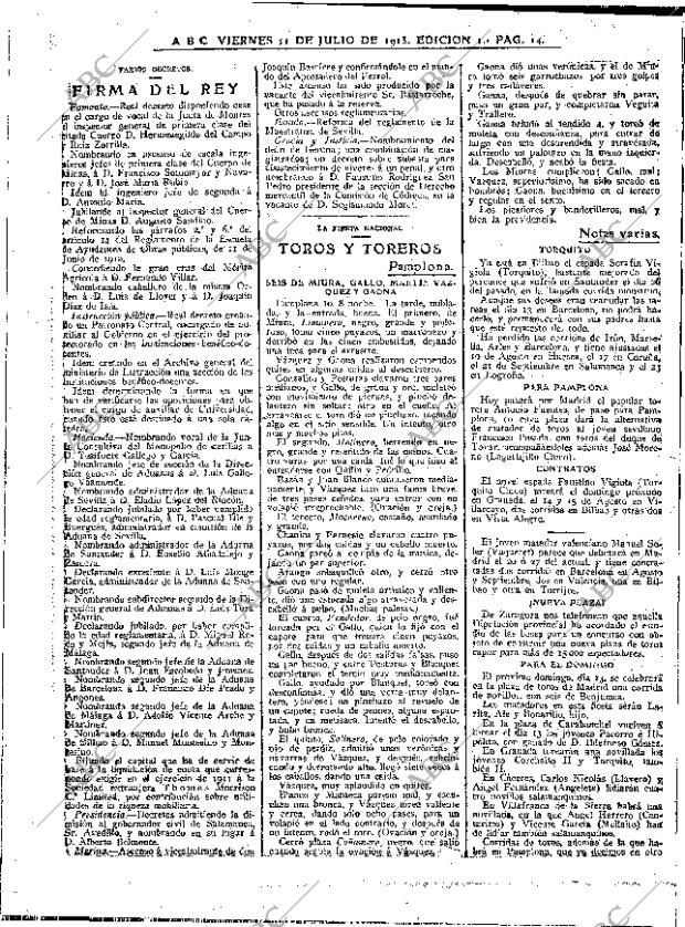 ABC MADRID 11-07-1913 página 14