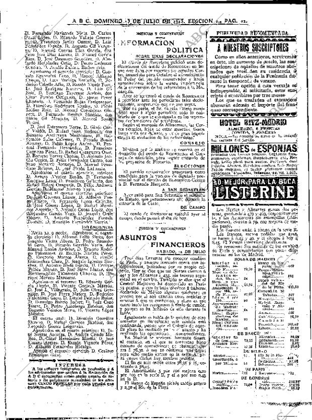 ABC MADRID 13-07-1913 página 12