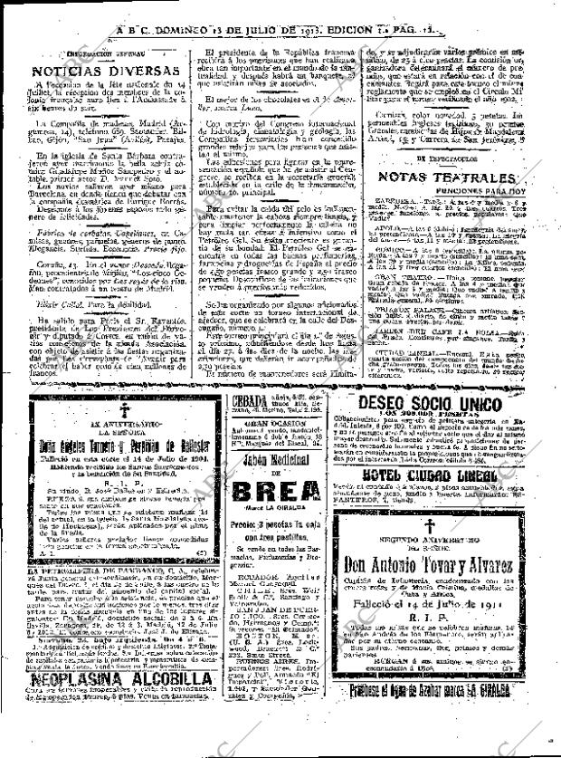 ABC MADRID 13-07-1913 página 15