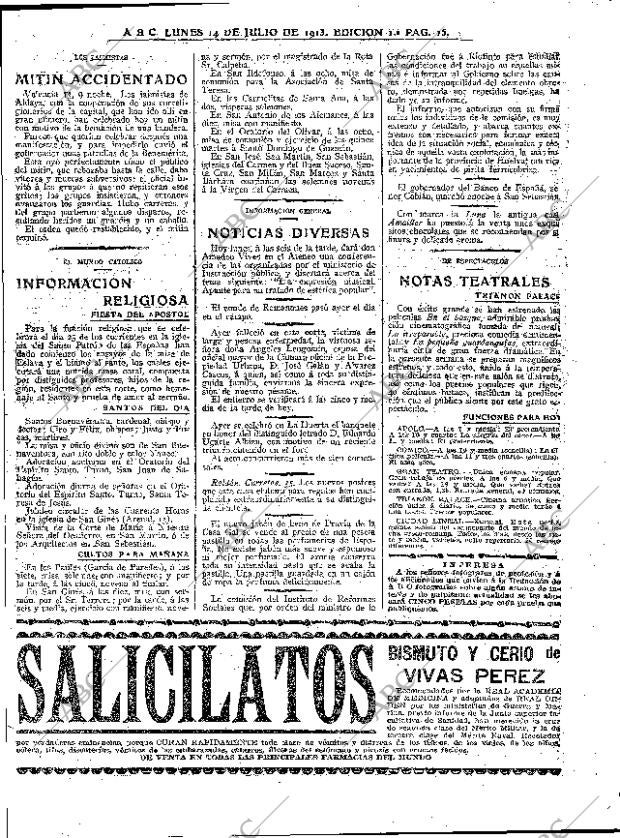 ABC MADRID 14-07-1913 página 15