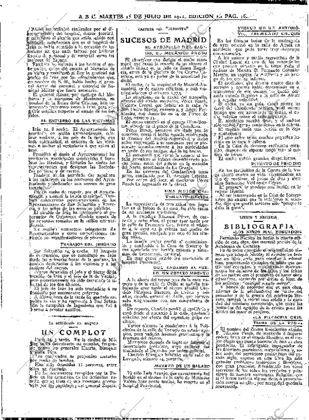 ABC MADRID 15-07-1913 página 16