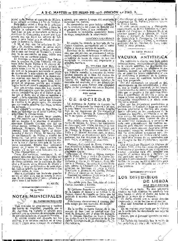 ABC MADRID 22-07-1913 página 8