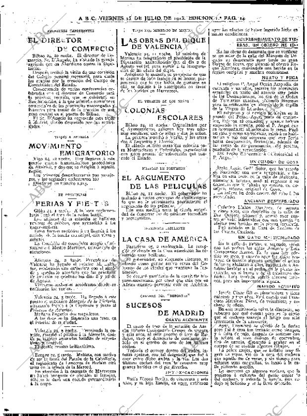ABC MADRID 25-07-1913 página 14