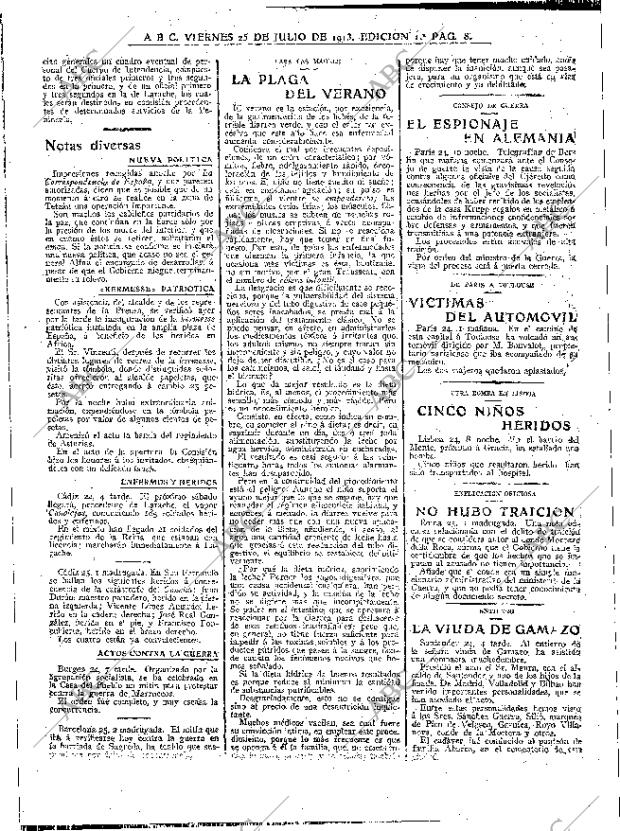 ABC MADRID 25-07-1913 página 8