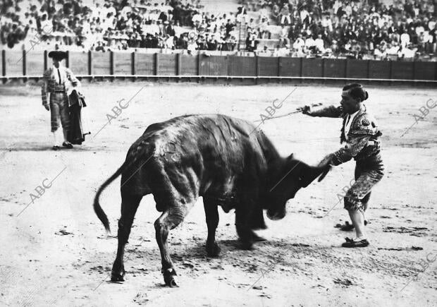 José Álvarez Tello Entrando A matar A uno de sus Toros