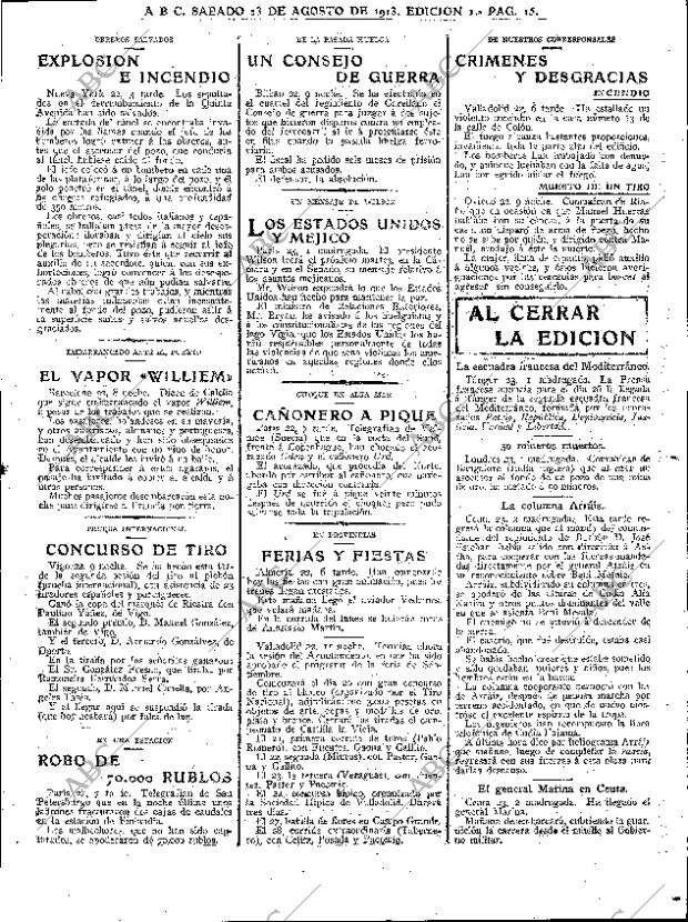 ABC MADRID 23-08-1913 página 15