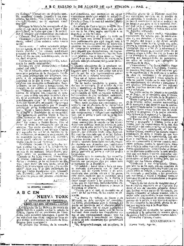 ABC MADRID 30-08-1913 página 4