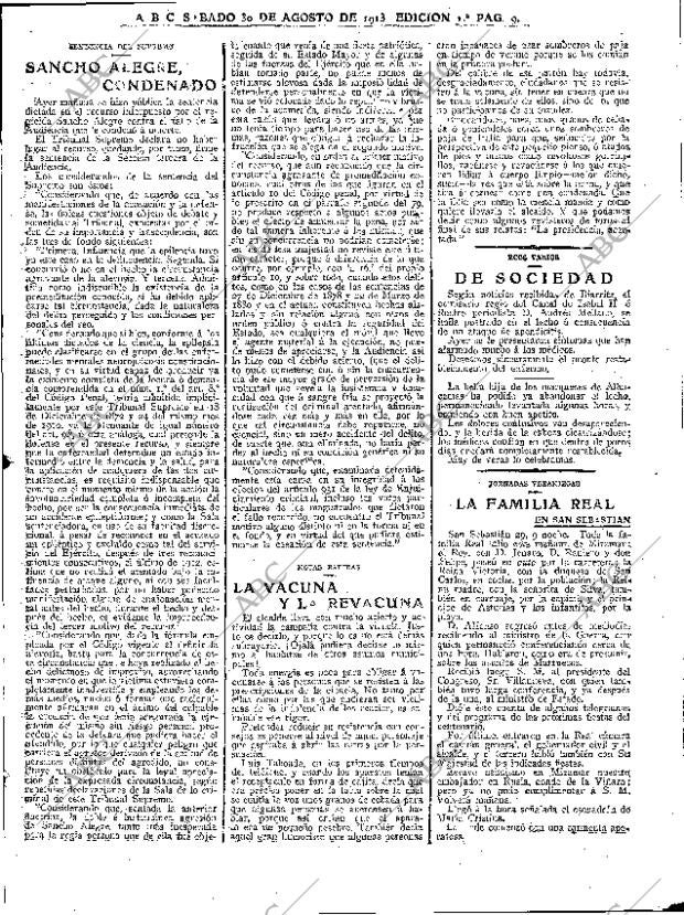 ABC MADRID 30-08-1913 página 9