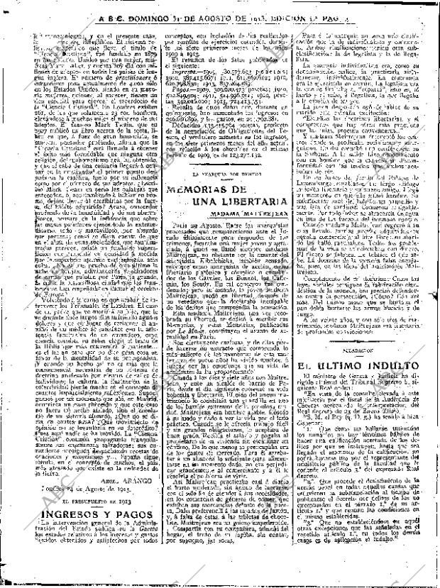 ABC MADRID 31-08-1913 página 4