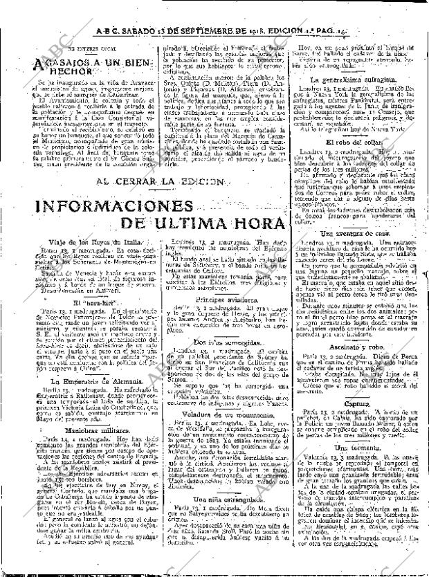 ABC MADRID 13-09-1913 página 14
