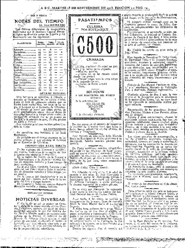 ABC MADRID 23-09-1913 página 14