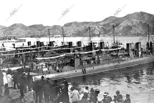 Torpederos Españoles que Forman parte de la escuadra Reunida con motivo del...