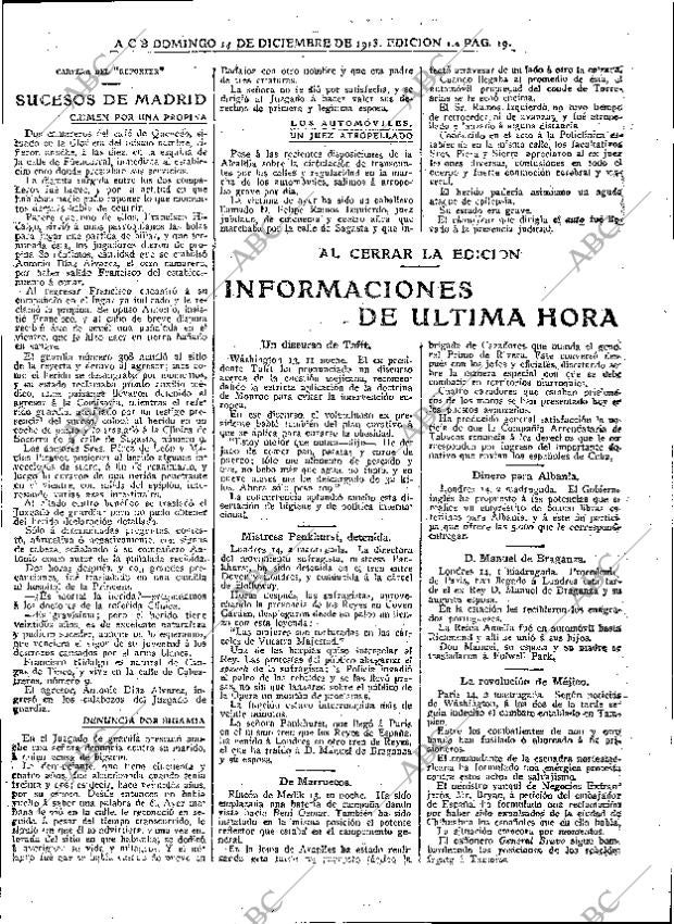 ABC MADRID 14-12-1913 página 19