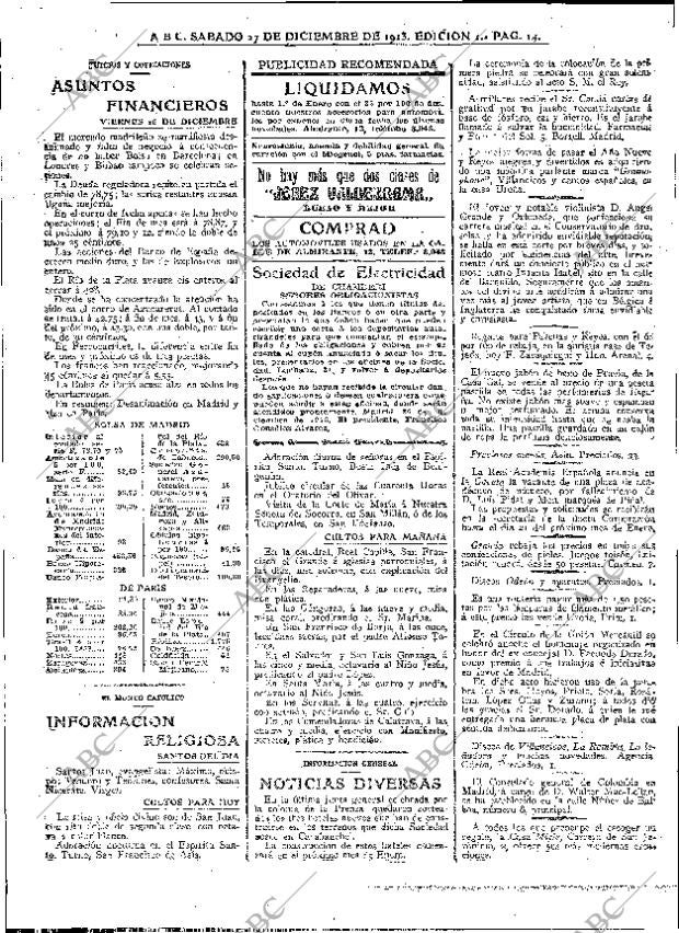 ABC MADRID 27-12-1913 página 14