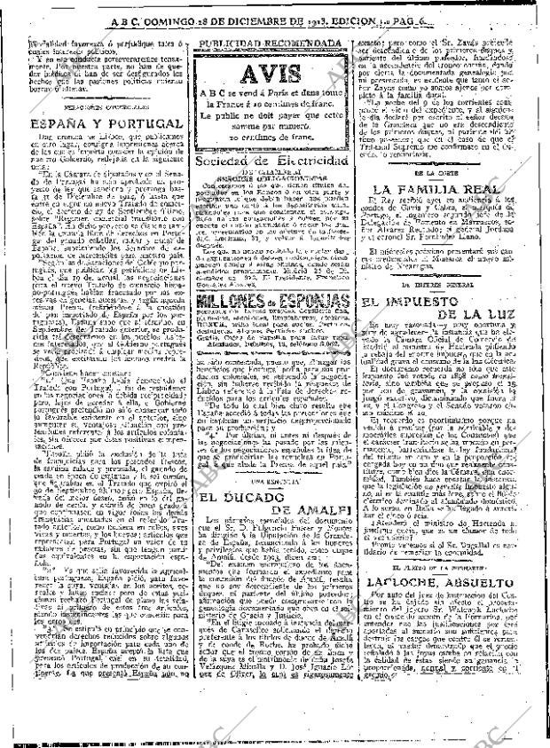 ABC MADRID 28-12-1913 página 6