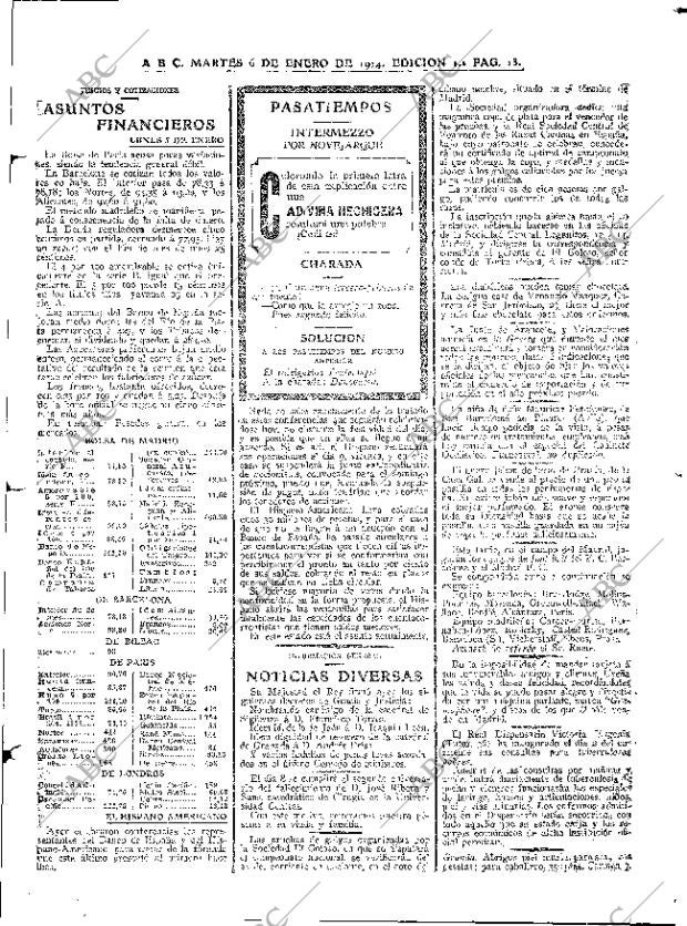 ABC MADRID 06-01-1914 página 13