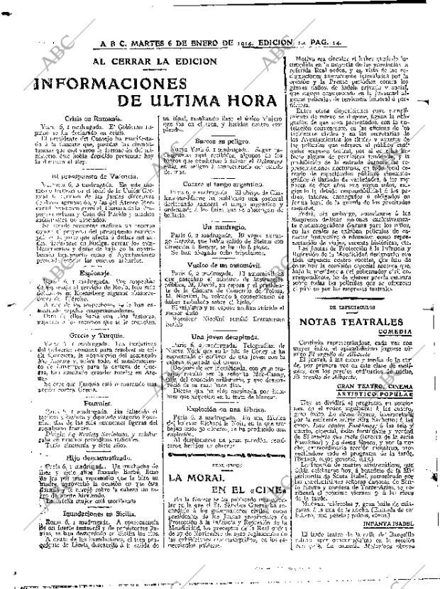 ABC MADRID 06-01-1914 página 14