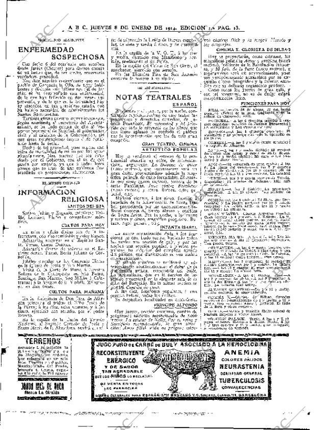 ABC MADRID 08-01-1914 página 13