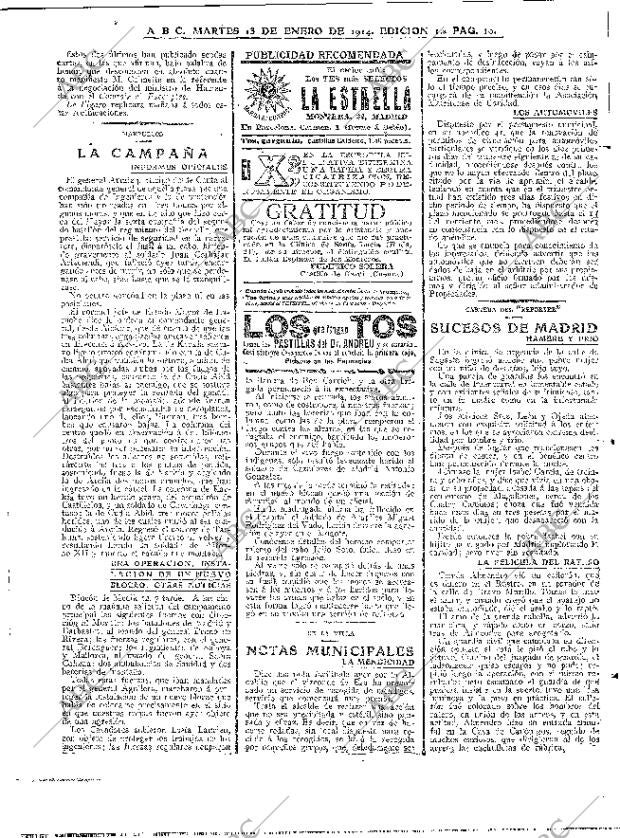 ABC MADRID 13-01-1914 página 10