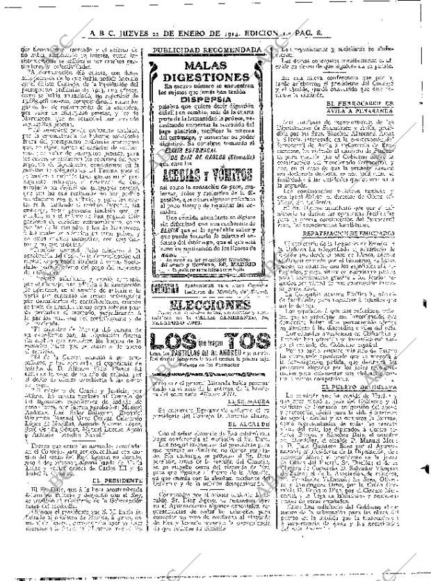 ABC MADRID 22-01-1914 página 8