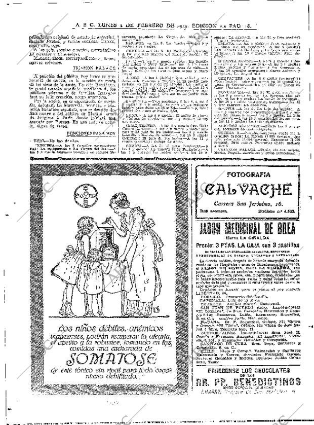 ABC MADRID 02-02-1914 página 18