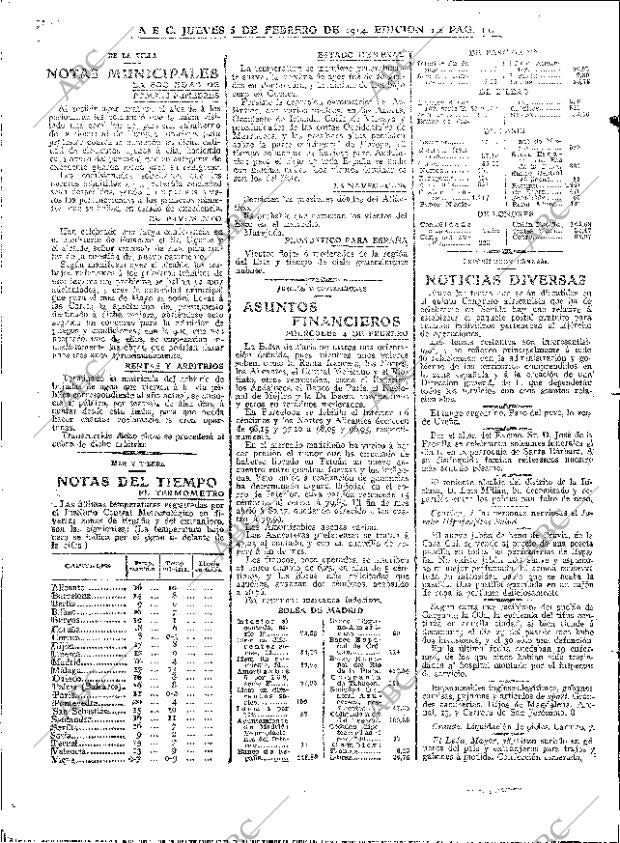 ABC MADRID 05-02-1914 página 14