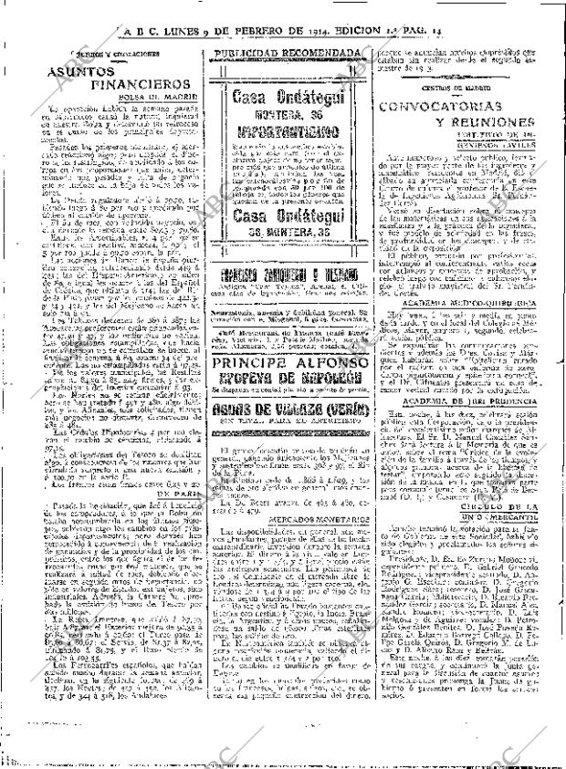 ABC MADRID 09-02-1914 página 14