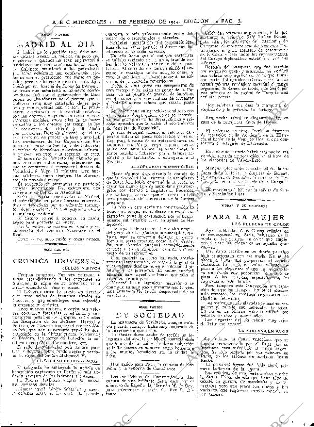 ABC MADRID 11-02-1914 página 5