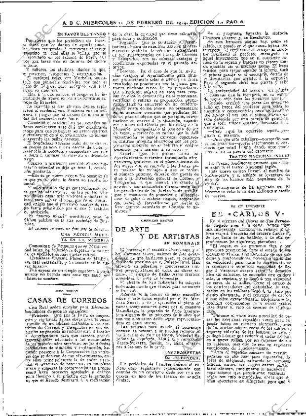 ABC MADRID 11-02-1914 página 6