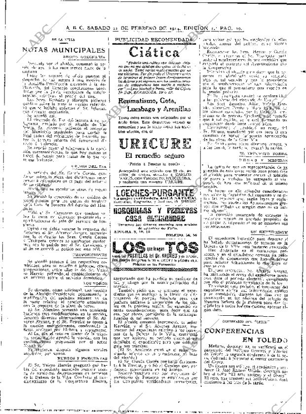 ABC MADRID 21-02-1914 página 10