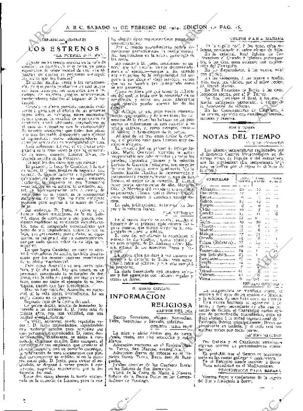 ABC MADRID 21-02-1914 página 15