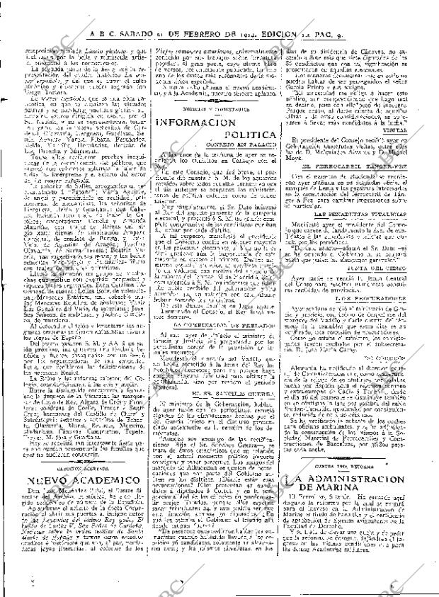 ABC MADRID 21-02-1914 página 9