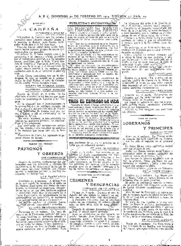 ABC MADRID 22-02-1914 página 10