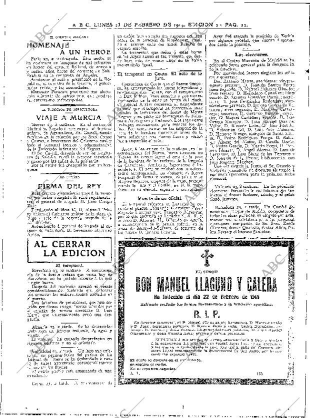 ABC MADRID 23-02-1914 página 12