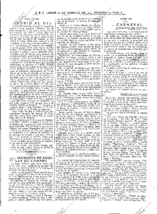 ABC MADRID 23-02-1914 página 5