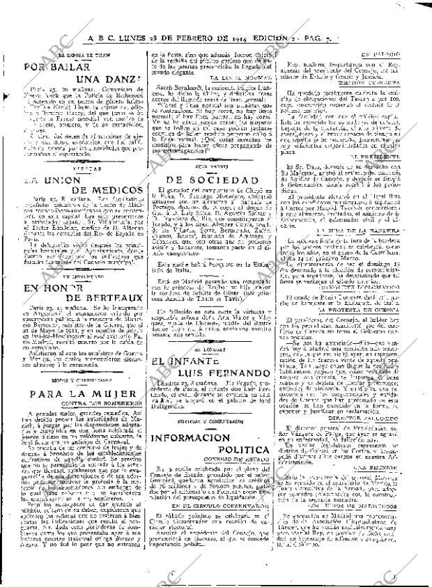 ABC MADRID 23-02-1914 página 7