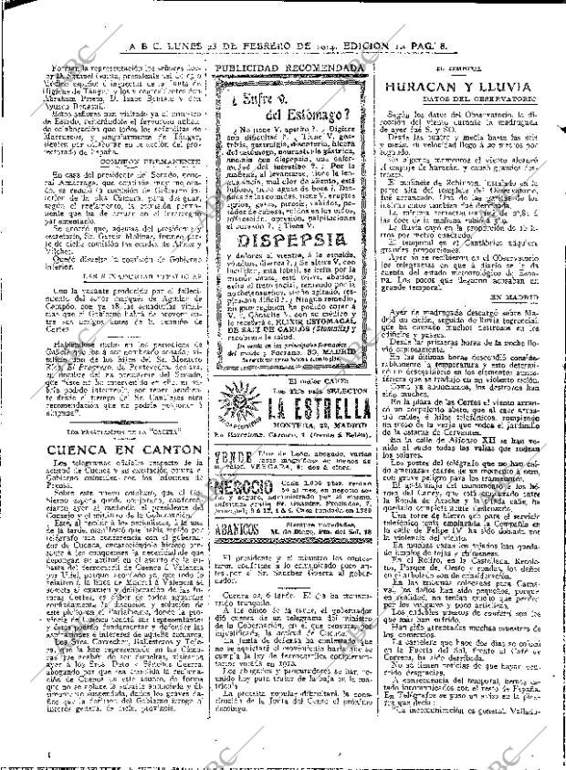 ABC MADRID 23-02-1914 página 8