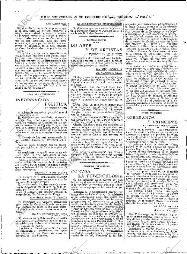 ABC MADRID 25-02-1914 página 8