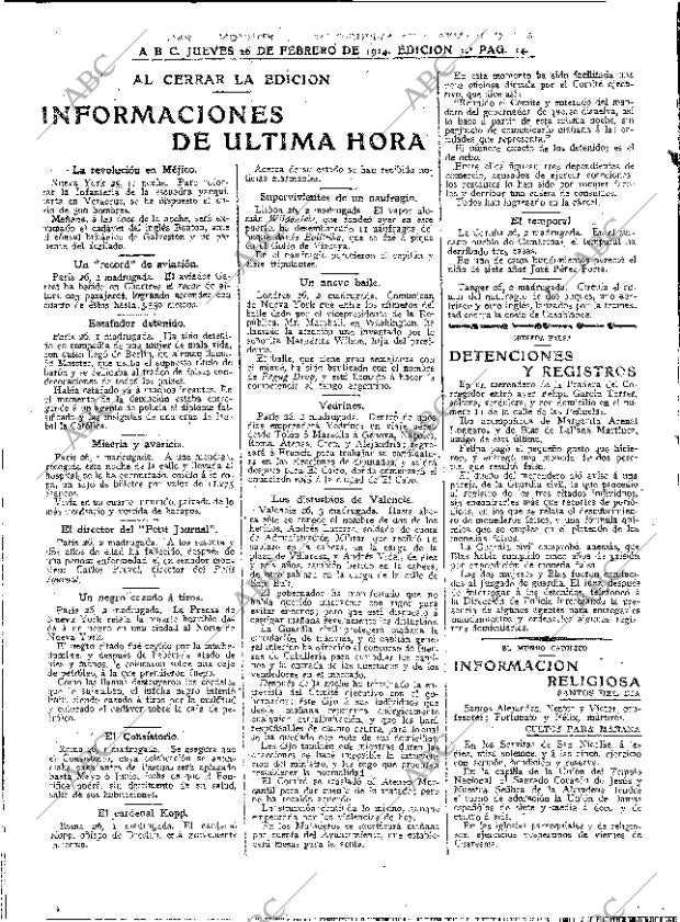 ABC MADRID 26-02-1914 página 14