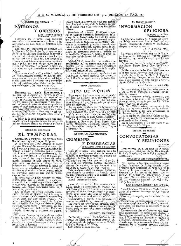 ABC MADRID 27-02-1914 página 11