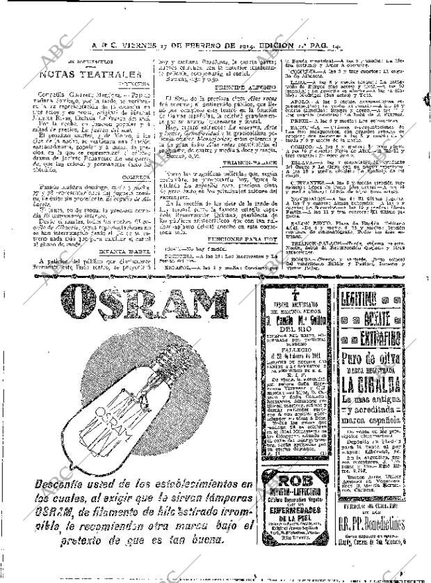 ABC MADRID 27-02-1914 página 14