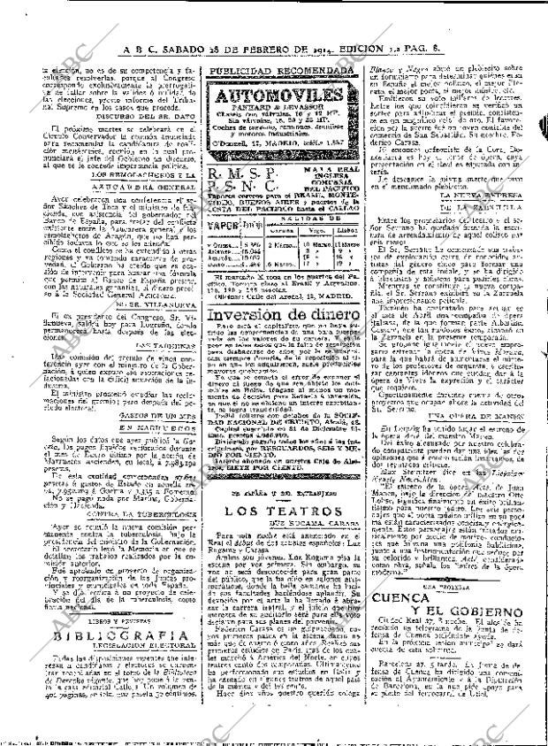 ABC MADRID 28-02-1914 página 8