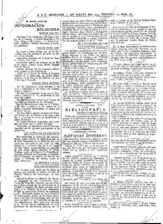 ABC MADRID 01-03-1914 página 13
