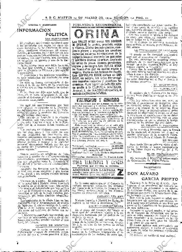 ABC MADRID 24-03-1914 página 10